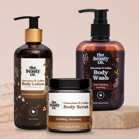 the beauty co Choco Coffee Body Care Combo | 3 and French Lavender Essential Oil